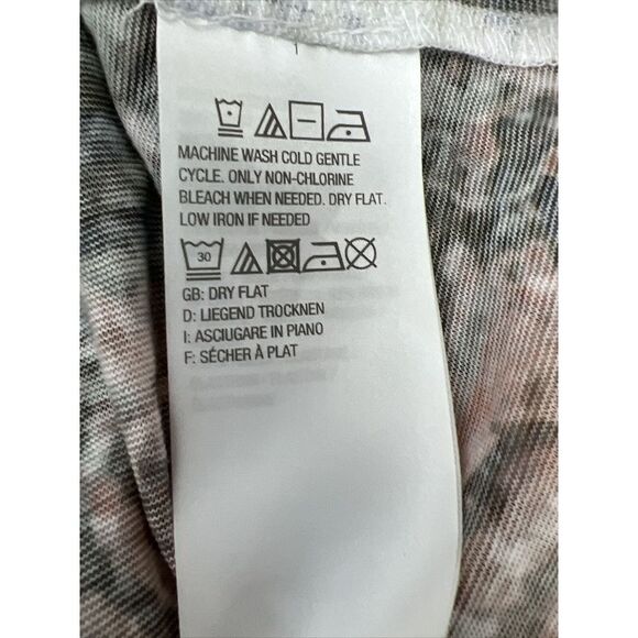 LOGO LORI GOLDSTEIN PINK GRAY FLORAL WATERCOLOR ASYMMETRICAL LIGHT TUNIC TOP XS - Picture 15 of 16